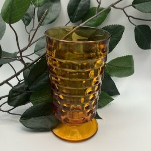 Mid-Century Amber Cubist Colony Tea Glass